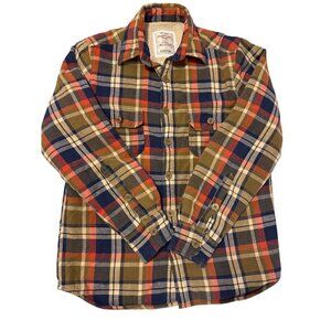Sherpa Lined Plaid Flannel Shacket Cedarwood State Size Medium
